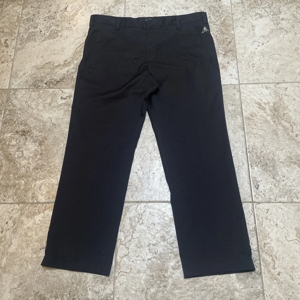 Adidas Golf Men's 38x30 Black Performance Stretch Pants Athletic Flat Front
